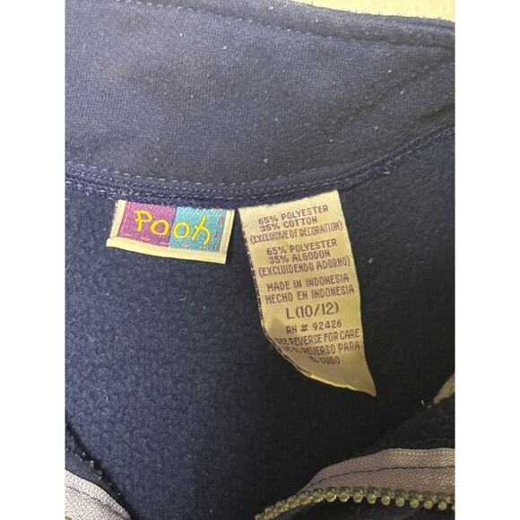 Disney Winnie The Pooh Girls 1/4 Zip Fleece Pullover Long Sleeve Shirt L 10/12 - Picture 5 of 6